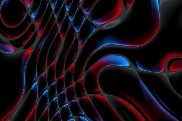 Colored curves on a dark background