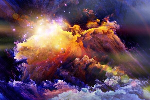Originalità dei colori in fumo luminoso