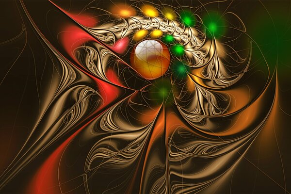 Ballon entouré de lumières colorées