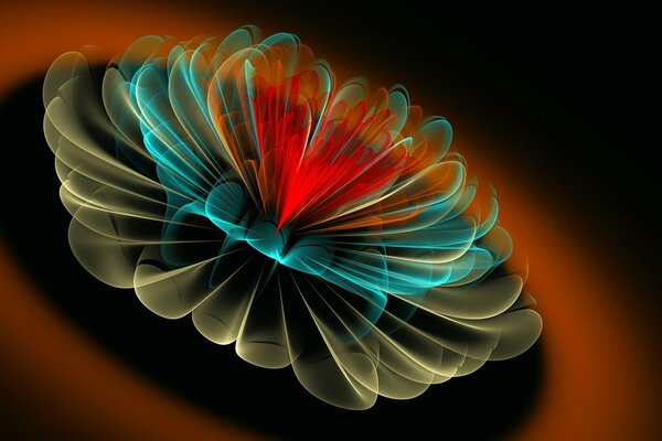 Unearthly flower fractal with shadow