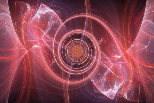 Courbes et cercles de faisceau rouge