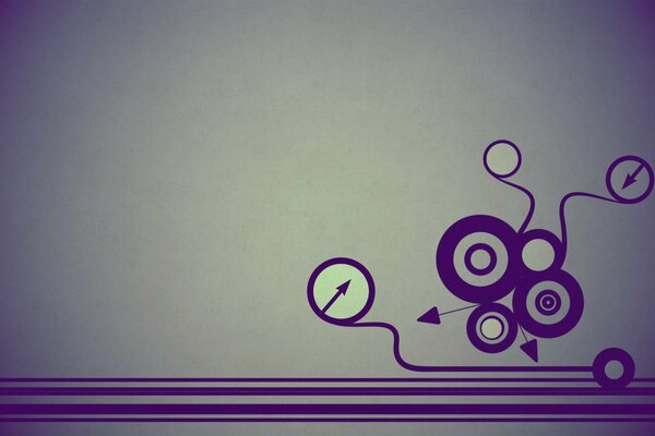 Linee, cerchi e frecce come motivi astratti