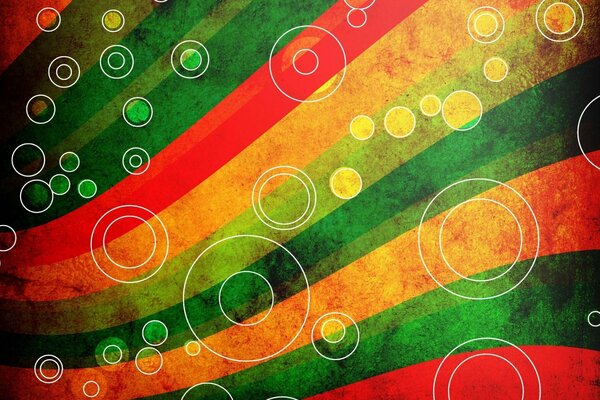 Multicolored stripes with transparent circles