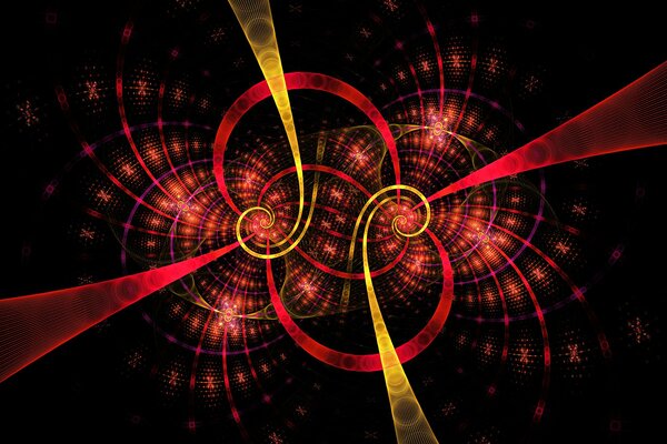 Glow on a black background symmetry
