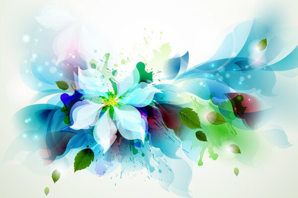 Flower with petals on a white background