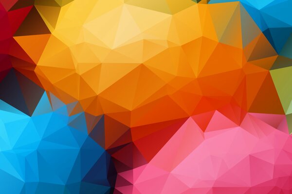 Grandes zones à facettes de différentes couleurs