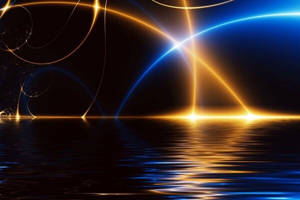 Les rayons de lumière se reflètent dans l eau