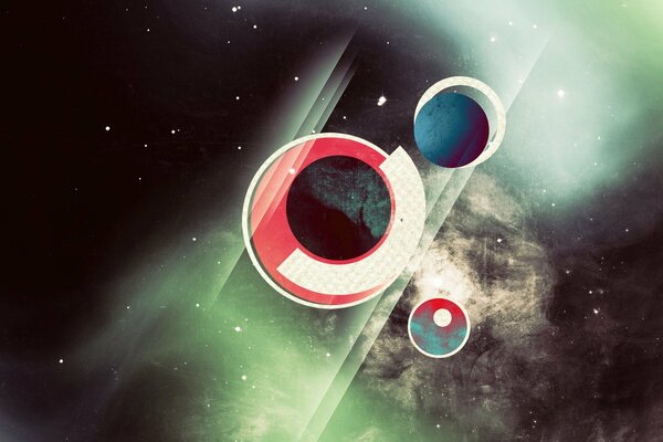 Cercles d abstraction avec l espace sur fond