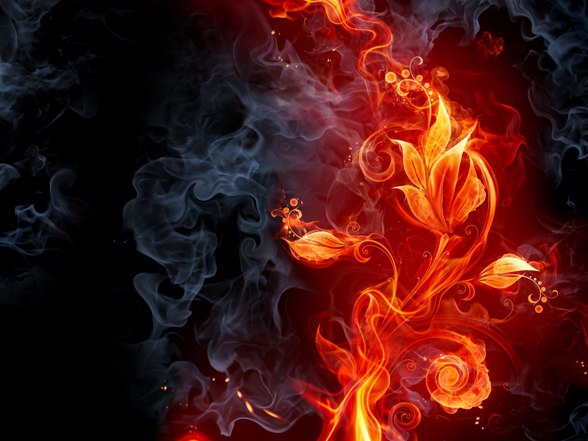 fire smoke flower