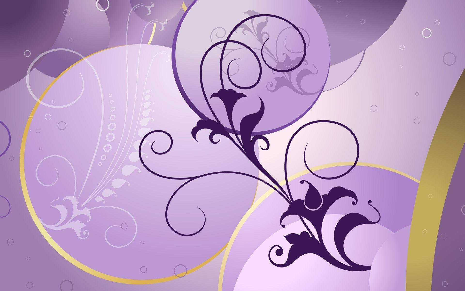 pattern flower curls background purple