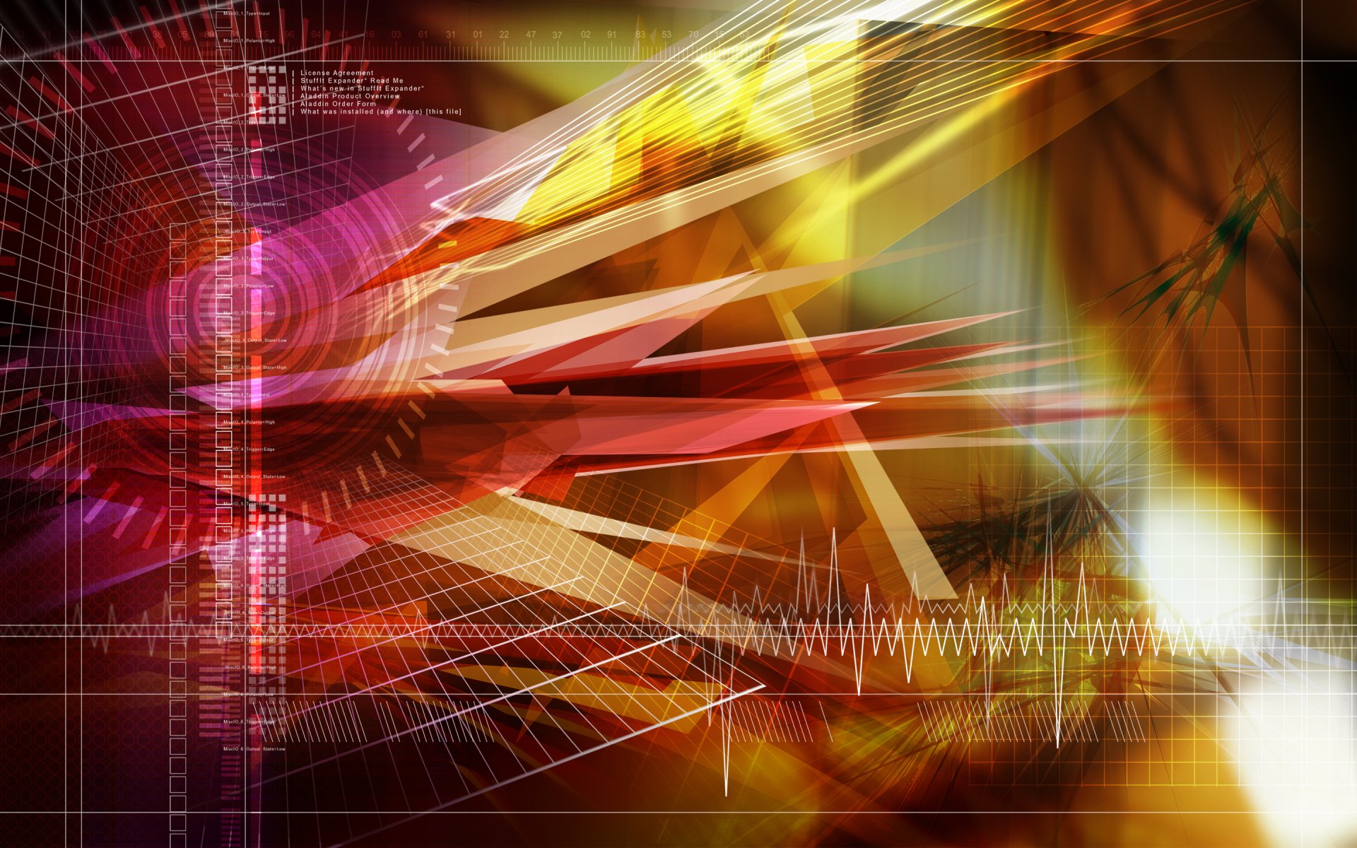 groupe carrés texte triangles différents formes couleurs.lignes ecg