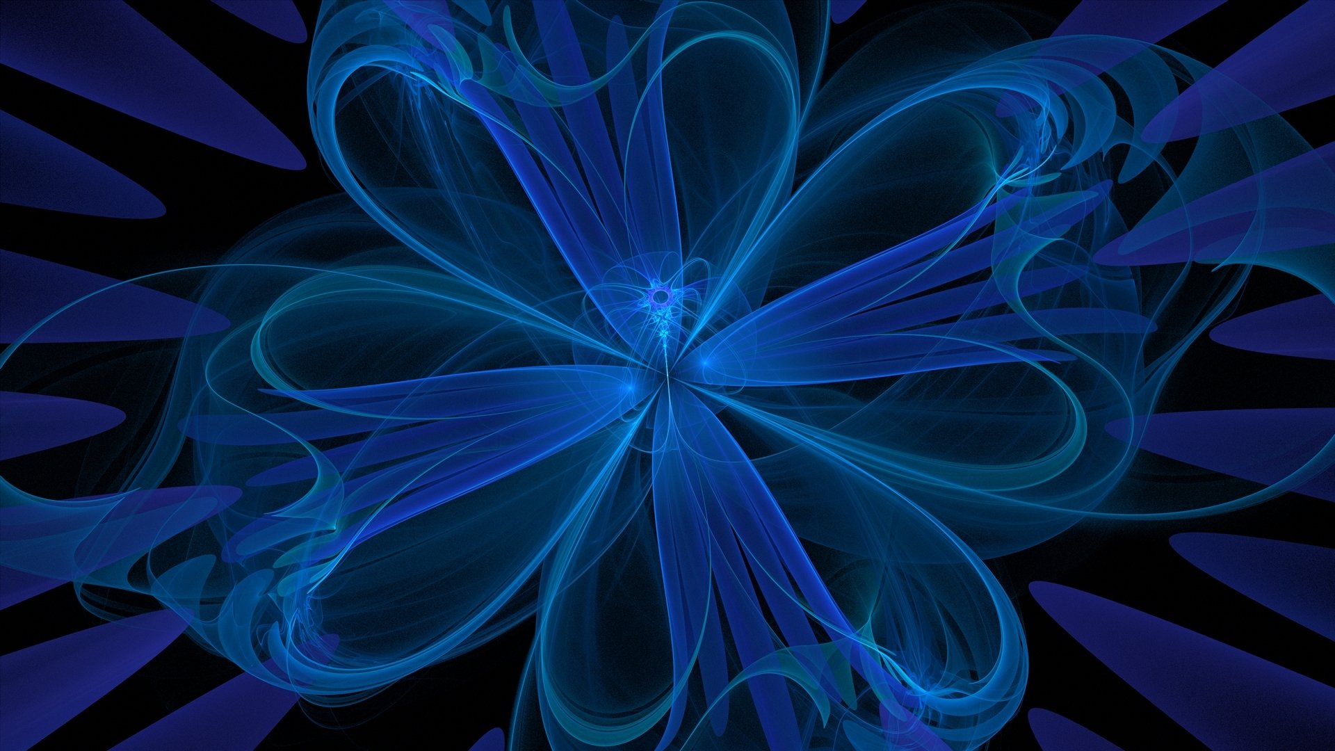 blume linien kugel blau