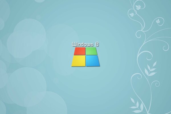 Multi-colored Windows icon on a blue background with patterns