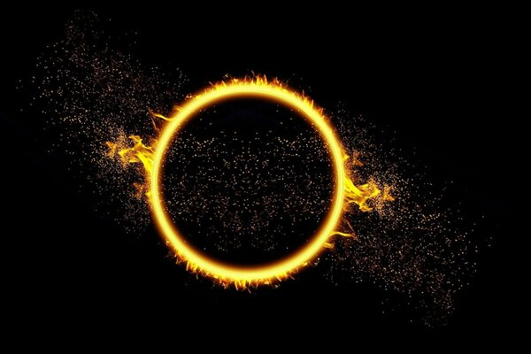 Ring of fire on a dark background