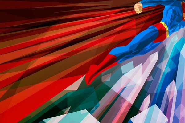 Superman in abstraction, flying to the rescue