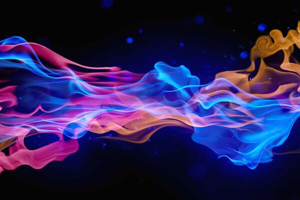 Colored smoke on a dark background