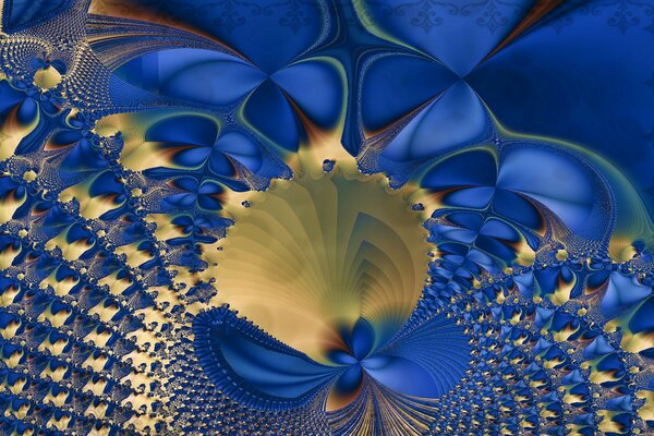 Fractal mosaic of blue colors