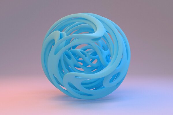 Blue ball with clear lines