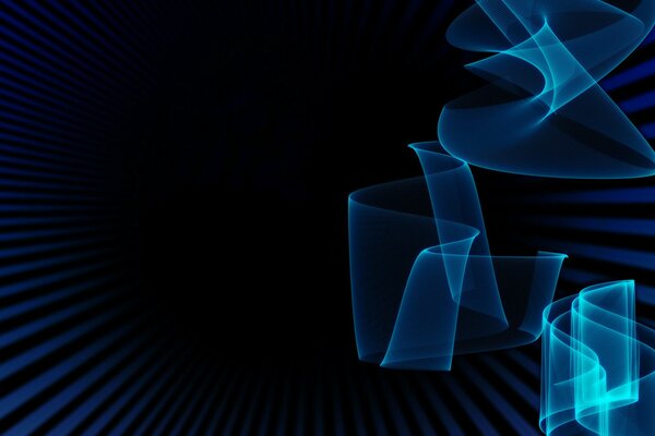 3d изображение на темно-синем фоне с голубыми полосками