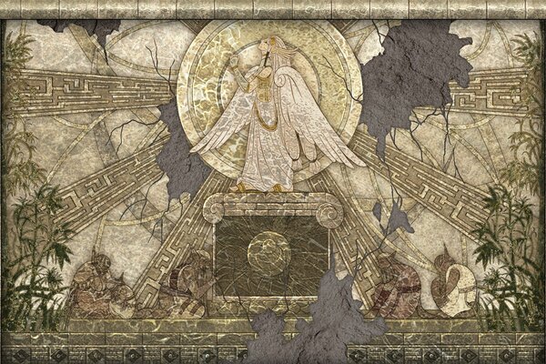 The fresco. An angel saving plants
