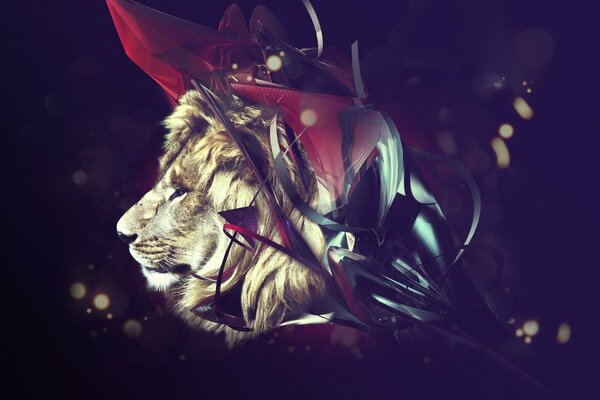 Темный цвет и четкие лиии с могущественным львом