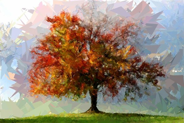 Picture autumn bright tree