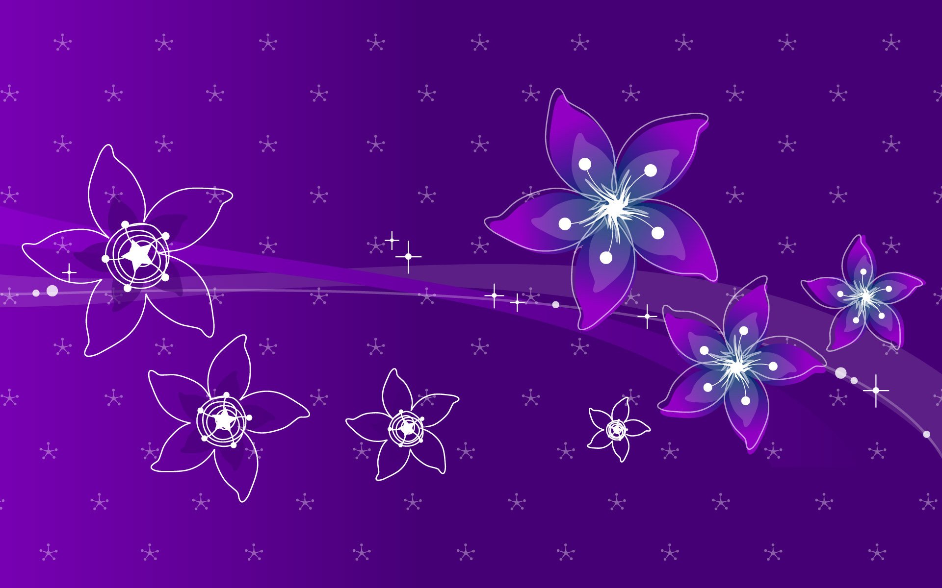 abstract flower purple line