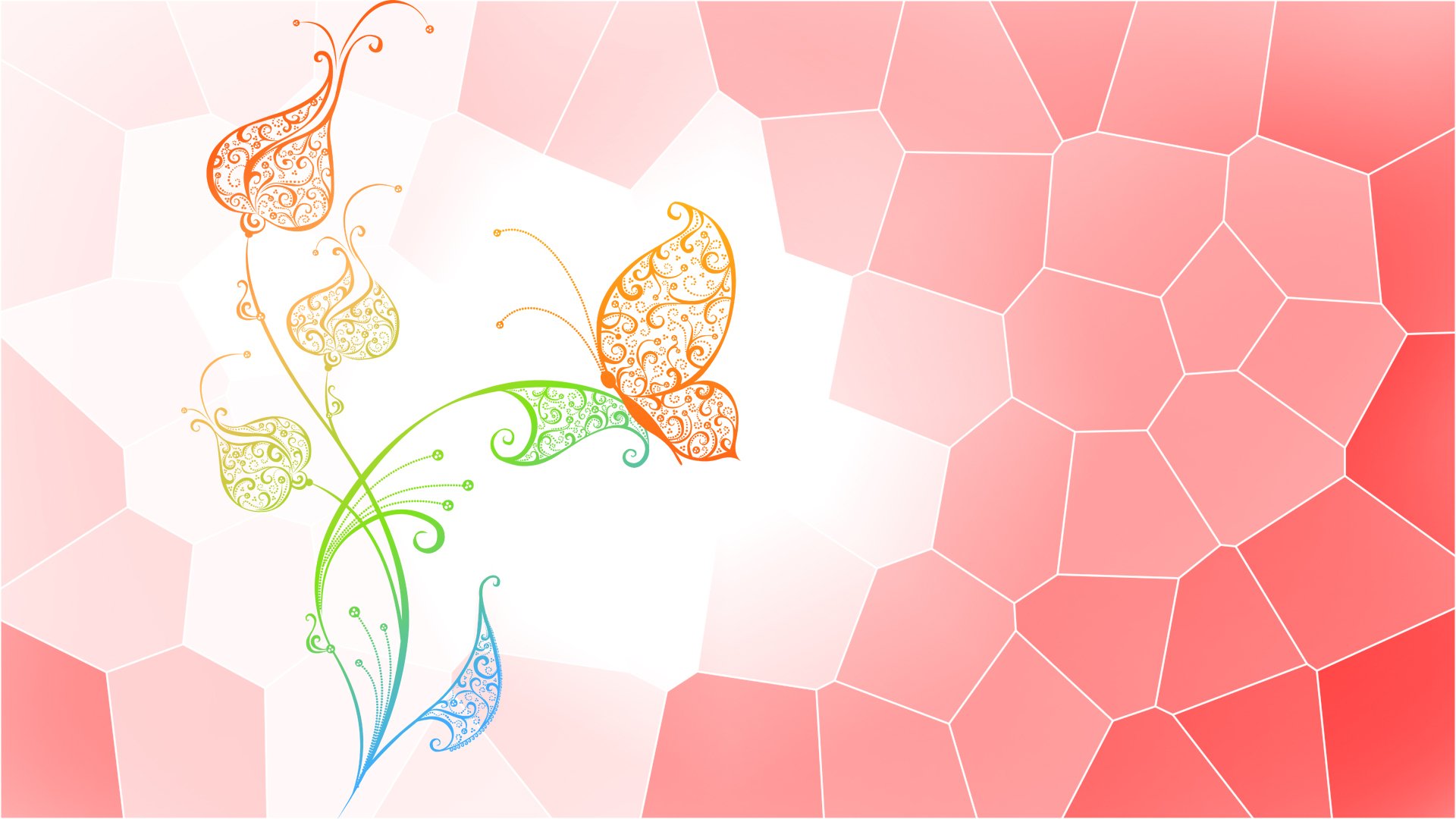 flower butterfly of abstract vector stained glass butterfly