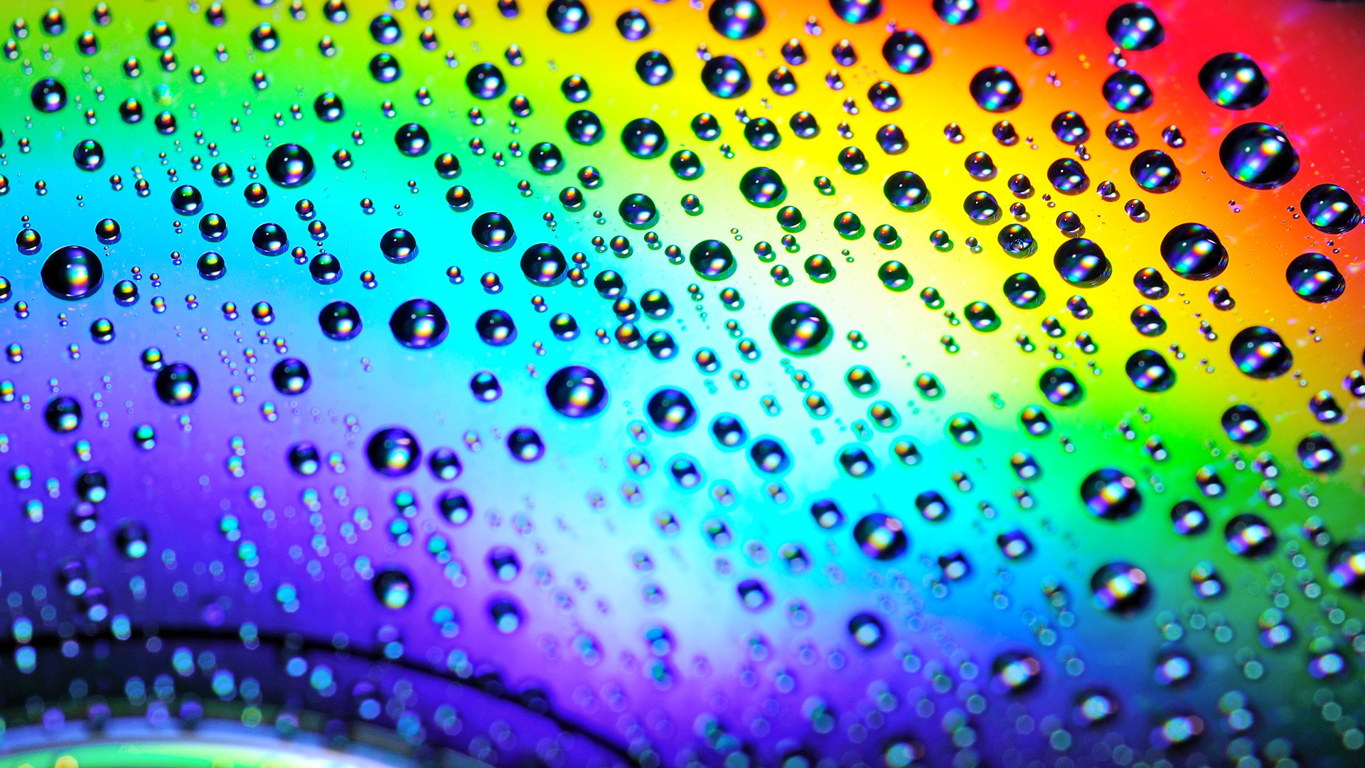 abstract water droplets rainbow