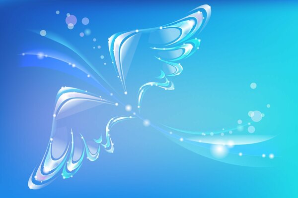 Angel wings on a blue background