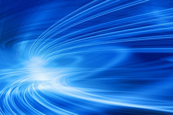 Blue curved lines in motion