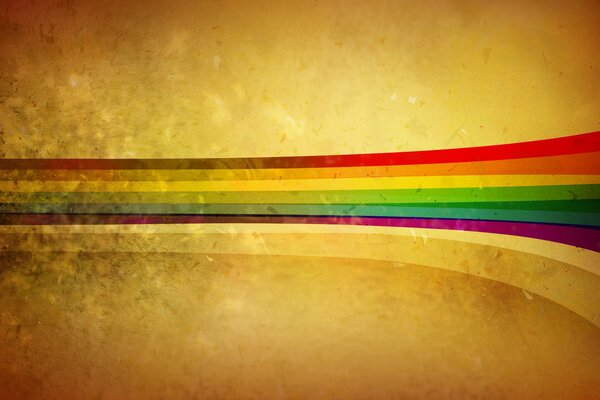 Abstract vector rainbow on the wall