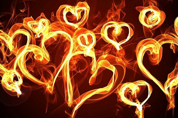 Abstrakcyjny obraz ogniste serca