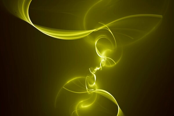 Abstraction of lines and zigzags in light yellow-green color