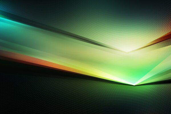 Líneas de luz en Android sobre fondo verde