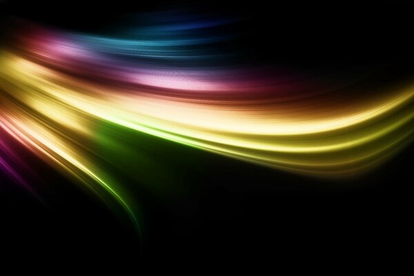 The abstraction is multicolored on a black background