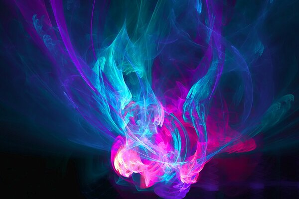 Abstract pink-blue-purple fire