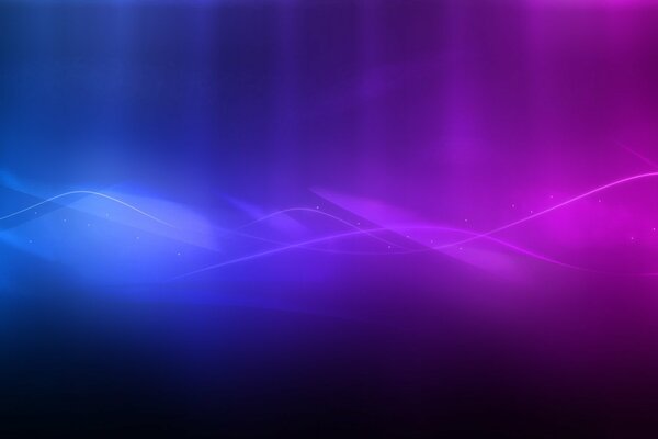 Полярное сияние и волны на фиолетово фоне