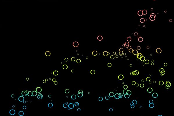 Background multicolored circles on a black background