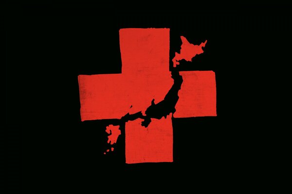 Cruz roja para la ayuda humanitaria en Japón