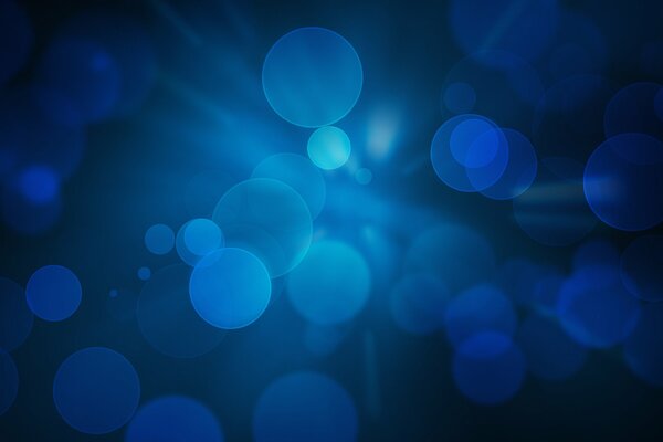 Blue bubbles, wallpaper of circles, abstraction of blue