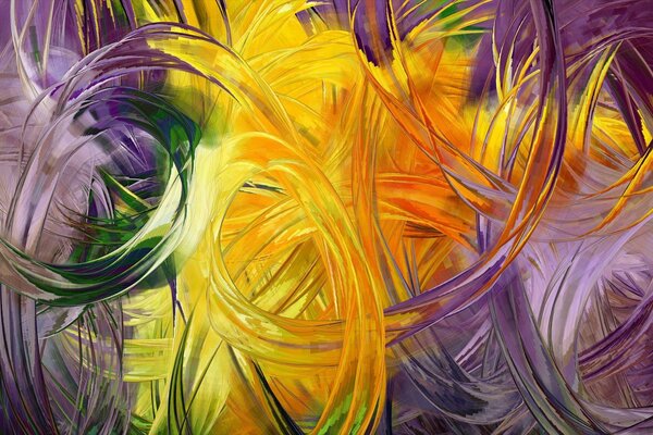 Multicolored brush strokes on glass