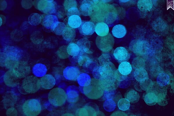 Blaue und blaue Bokeh-Kreise