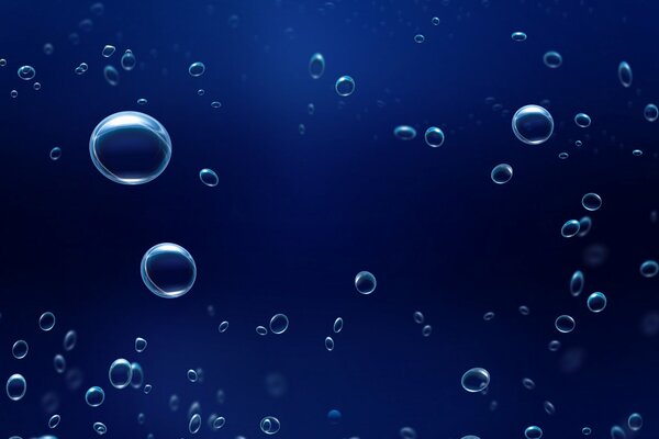 Burbujas de aire sobre fondo azul