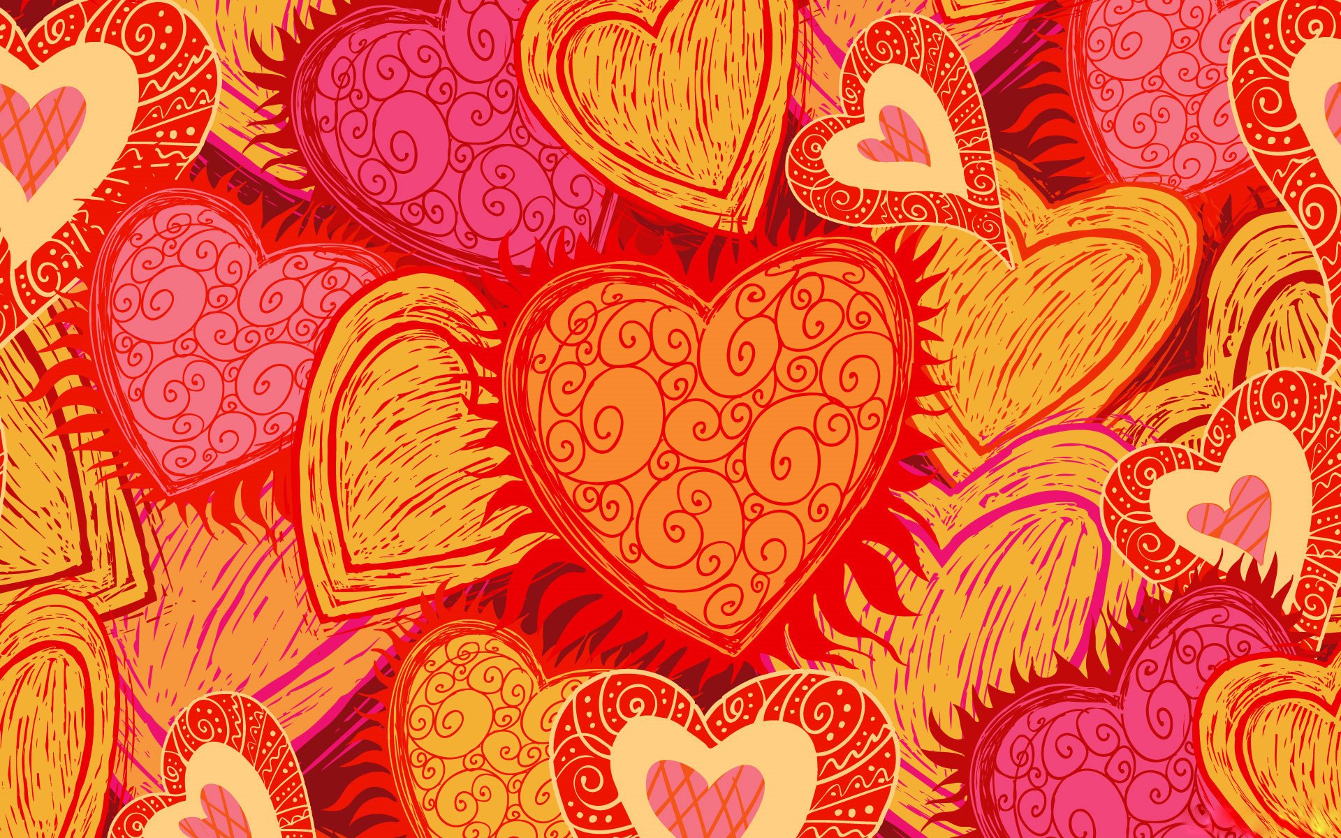 heart patterns bright