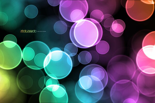 Colored neon bubbles