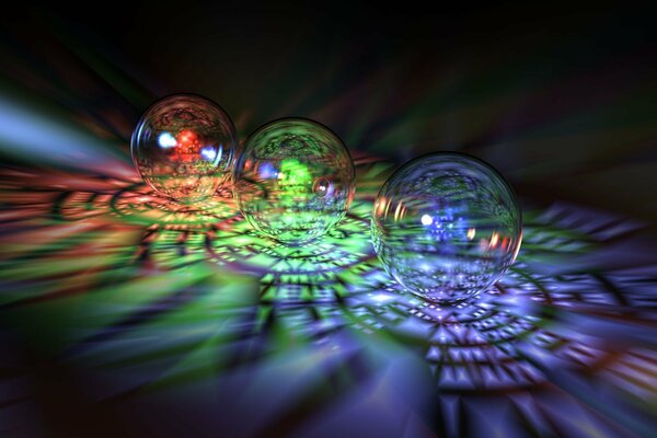 Beautiful glass balls and reflections