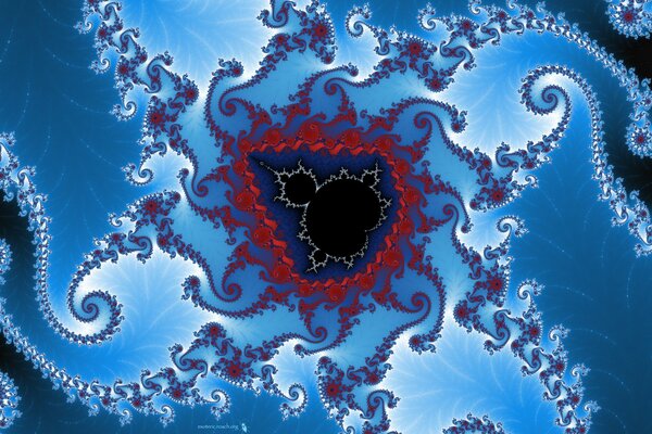 Niebieski fraktal zestaw Mandelbrota