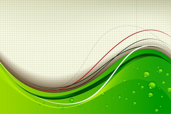 Abstrakte grüne, rote, weiße Linien