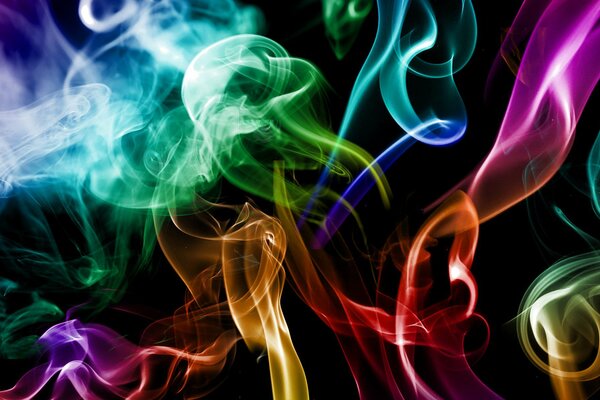 Multicolored smoke abstraction paintings